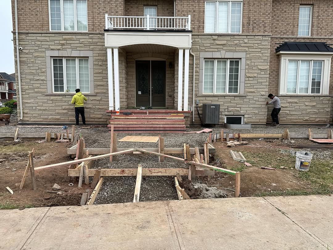 The Day & Night Concrete crew forming a front entrance and steps